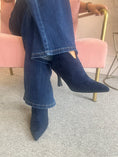 Load image into Gallery viewer, Kitten Heel Boot - Navy Blue
