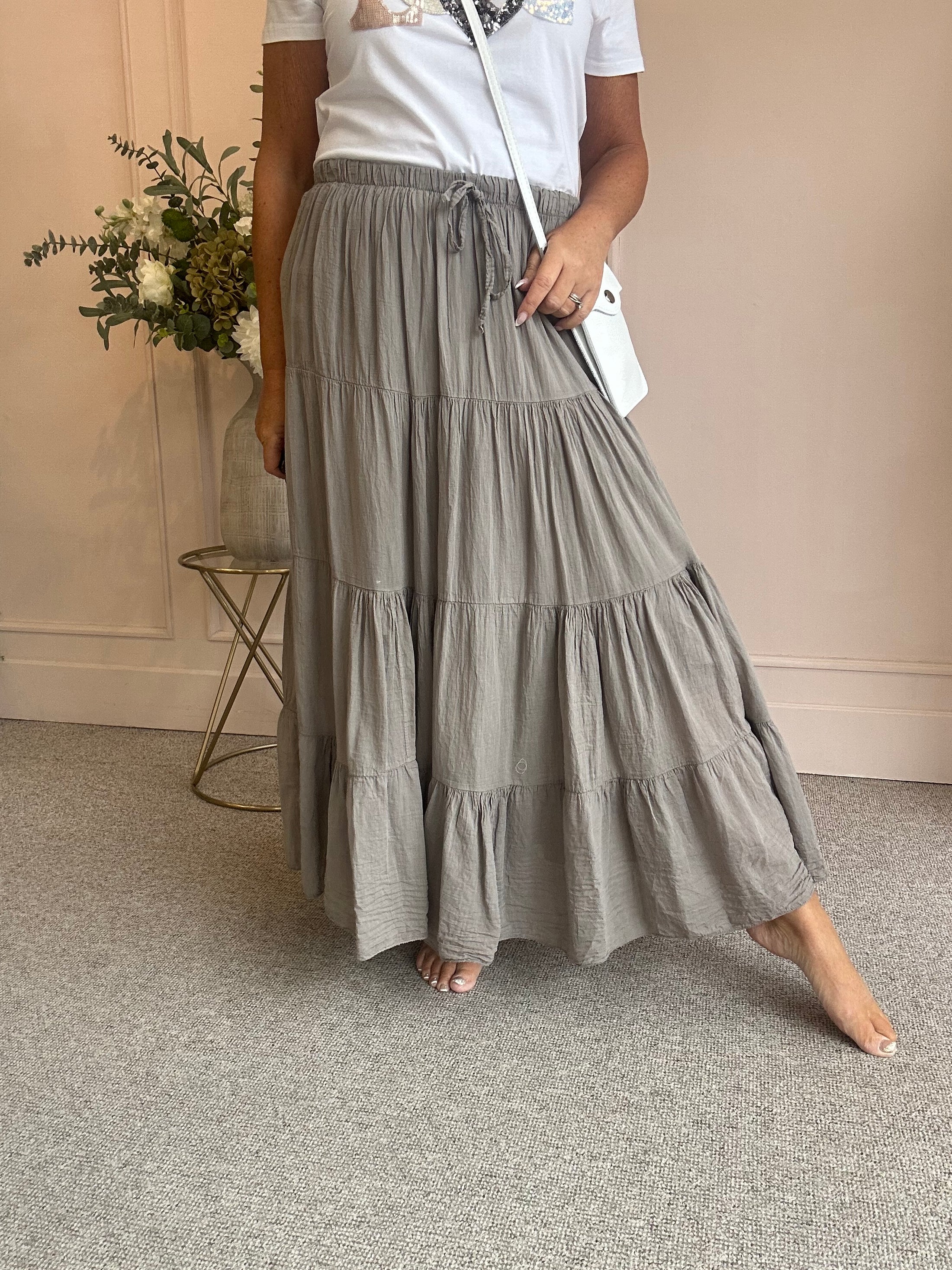 Gypsy Maxi Skirt - Taupe - Wardrobe By Simone
