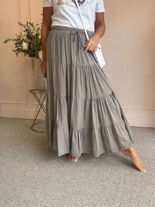 Gypsy Maxi Skirt - Taupe - Wardrobe By Simone