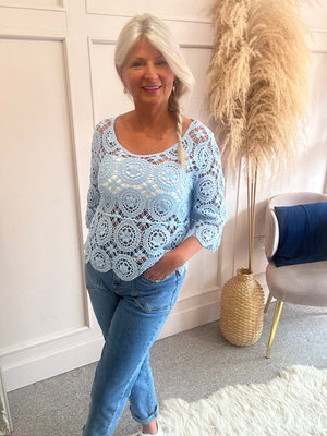 Cute Crochet Little Jumper - Powder Blue