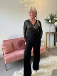 Load image into Gallery viewer, Touch Of Gold Glam Jumpsuit - Black/Gold
