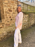 Crossover Layered Longer Jumper - Pink