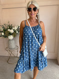 Load image into Gallery viewer, Summer Days Spotty SunDress - Denim Blue - Wardrobe By Simone
