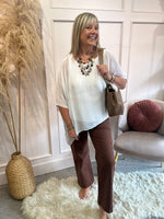 Floaty chiffon oversized top - White - Wardrobe By Simone