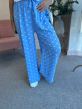 Load image into Gallery viewer, Polka Dot Tie Belt Pant - Cornflower Blue/White - Wardrobe By Simone
