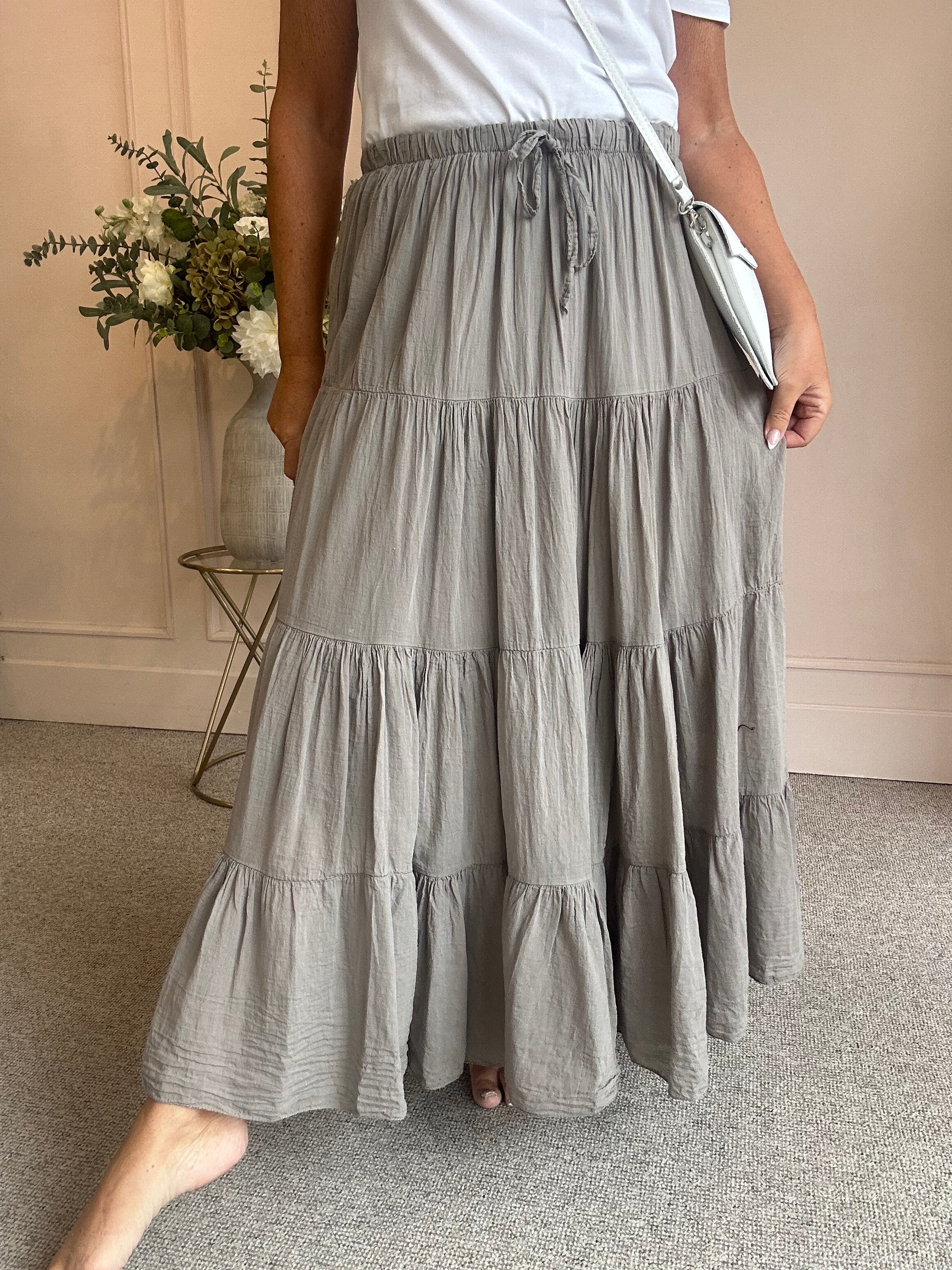 Gypsy Maxi Skirt - Taupe - Wardrobe By Simone
