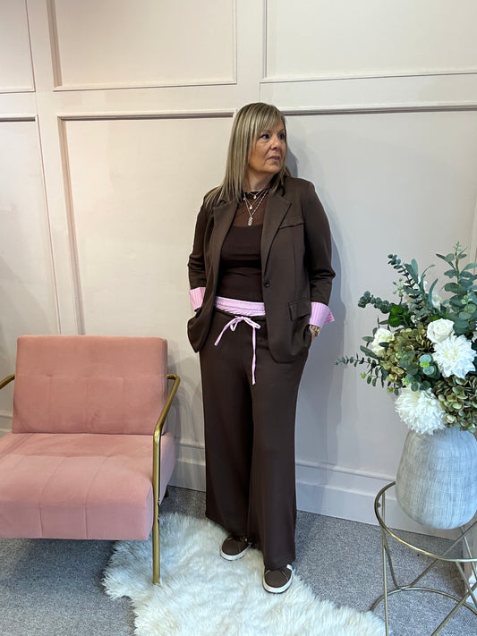 Blazer And Trouser Set _ Brown