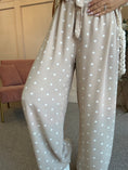 Load image into Gallery viewer, Polka Dot Tie Belt Pant - Beige/White - Wardrobe By Simone
