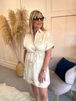 Gold Daisy Shirt Dress - Caramel/Gold