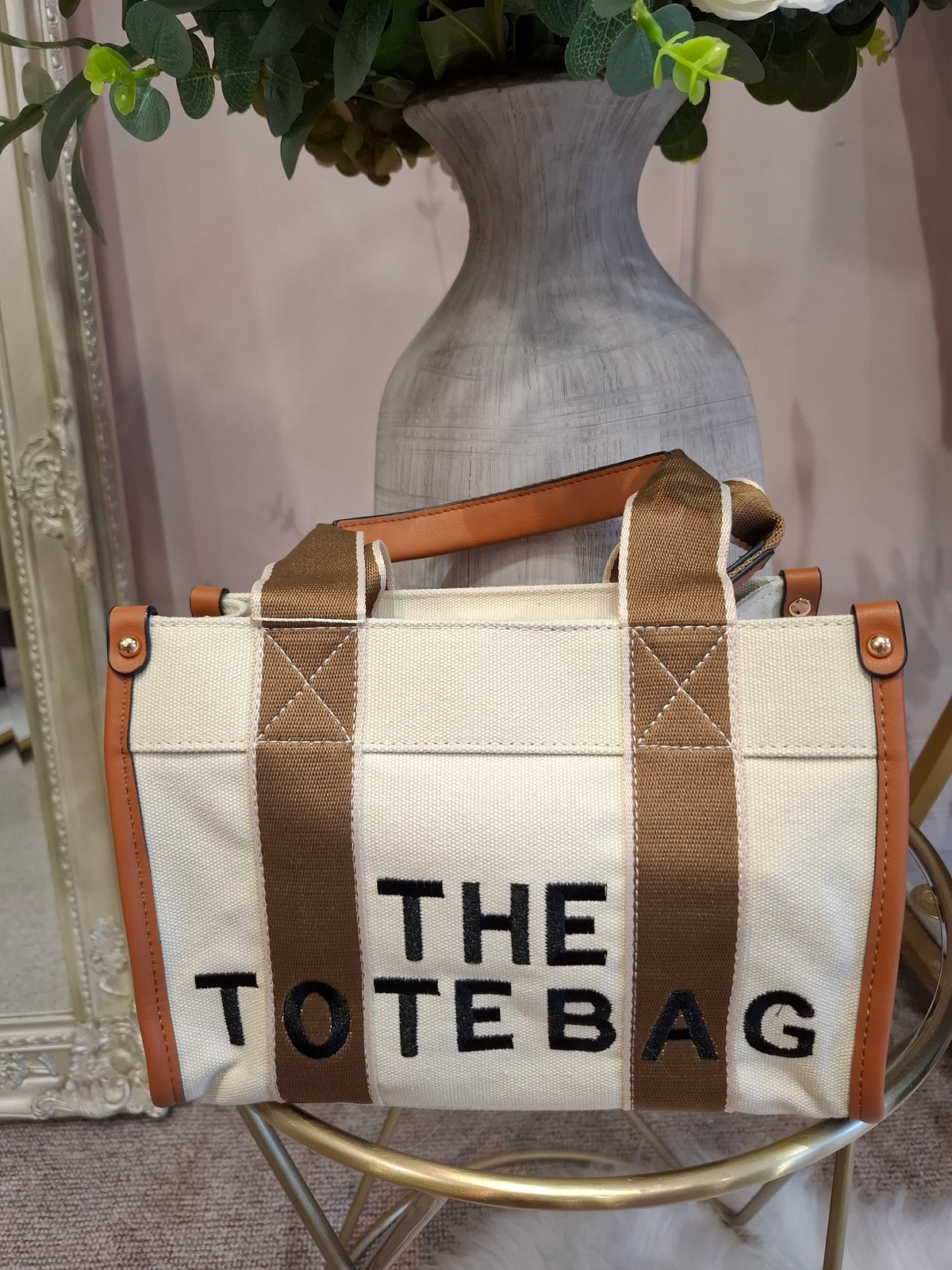 The TB Small Bag - Cream/Tan