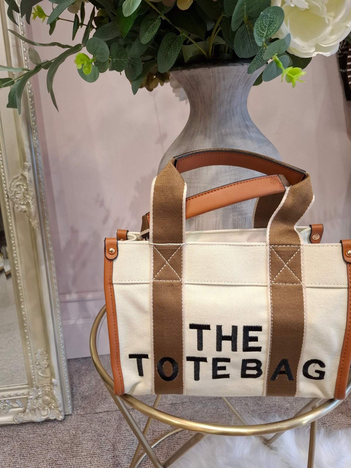 The TB Small Bag - Cream/Tan