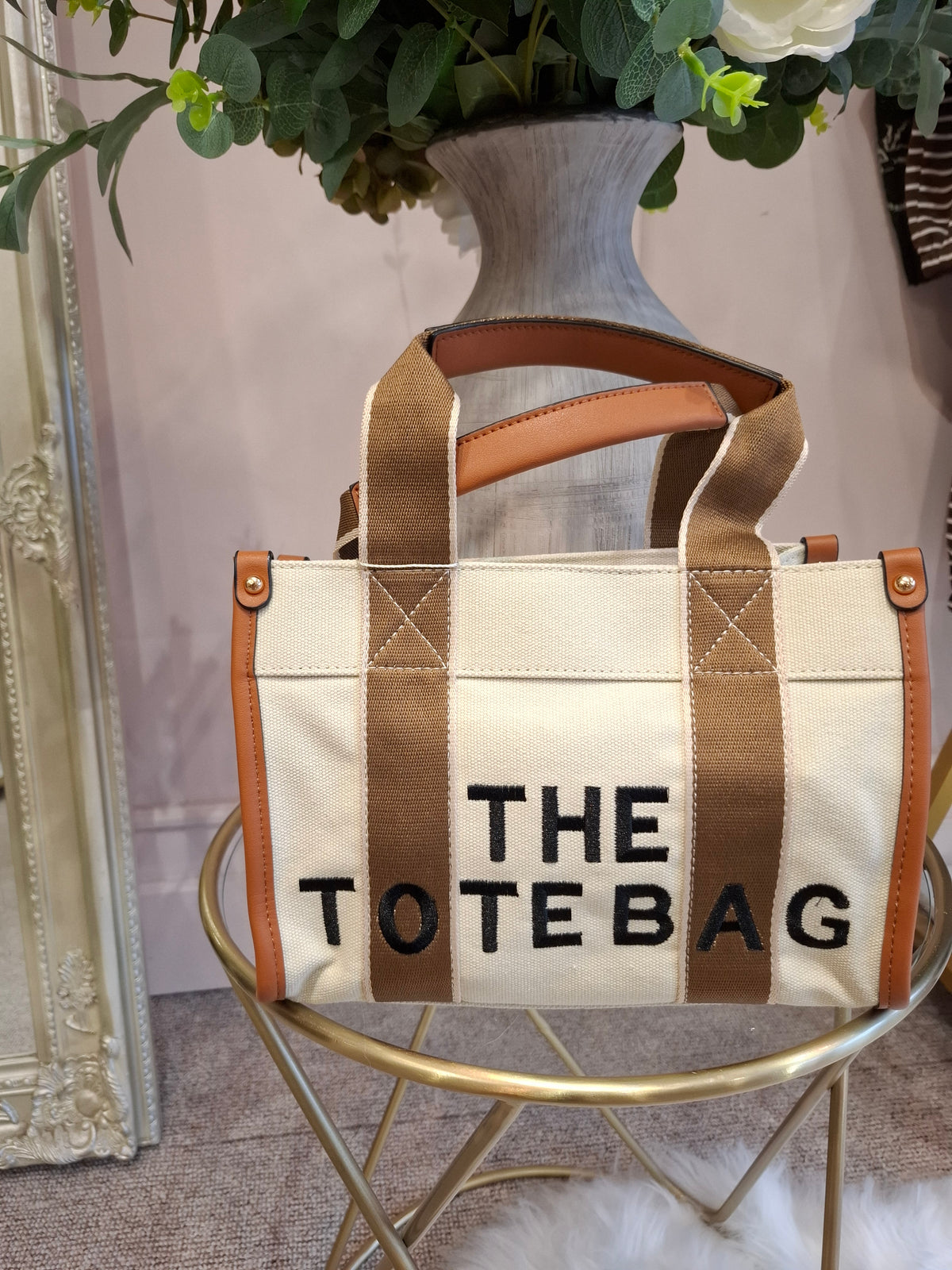 The TB Small Bag - Cream/Tan