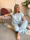 Load image into Gallery viewer, Detailed Edge Top & Pant Set - Soft Blue - Wardrobe By Simone
