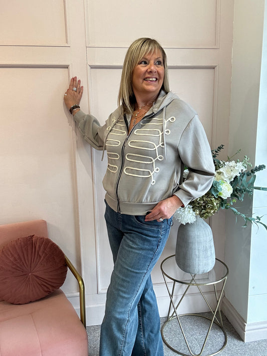 Military Lounge Jacket - Taupe - Wardrobe By Simone