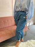 Load image into Gallery viewer, Baggy Button Denim Pant - Light Blue - Wardrobe By Simone
