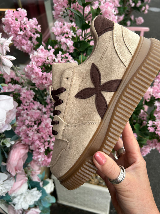Two Tone Trainer - Beige/Brown - Wardrobe By Simone