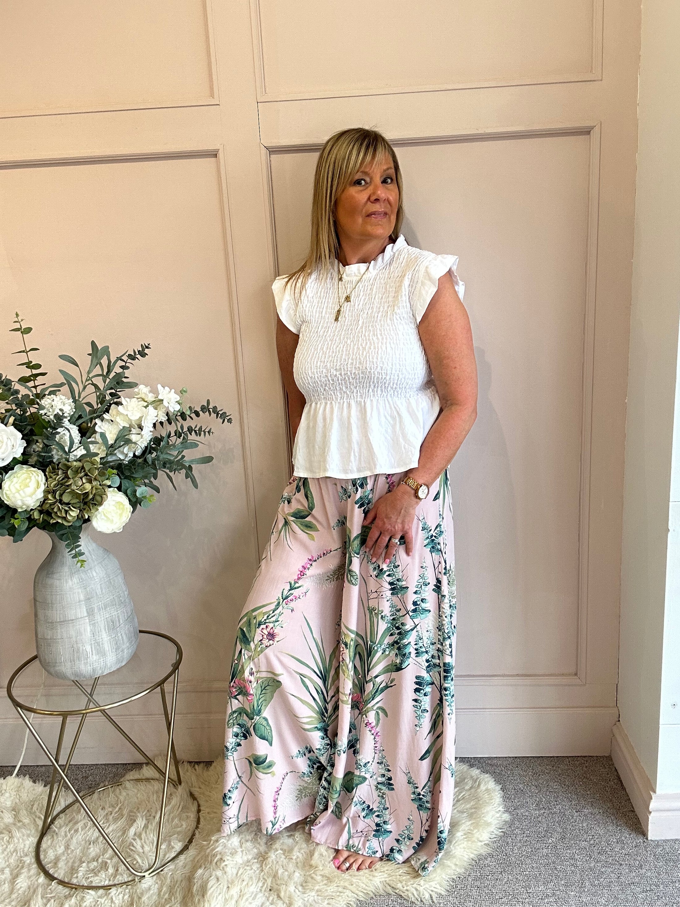 Cute Peplum Top  - White - Wardrobe By Simone