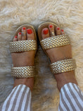 Load image into Gallery viewer, Lottie Weave Strap Sandal - Gold
