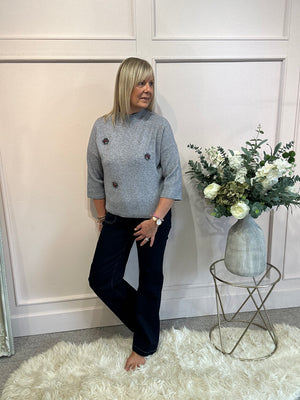Sparkle Detail Jumper  - Grey