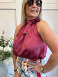 Load image into Gallery viewer, Just A Halter Neck Top - Deep Rasberry
