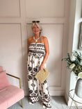 Load image into Gallery viewer, Aztec Vibe Bandeau Jumpsuit - Cream/Black - Wardrobe By Simone
