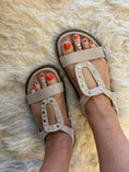 Load image into Gallery viewer, Teddi Gold Stud Strap Sandal - Cream
