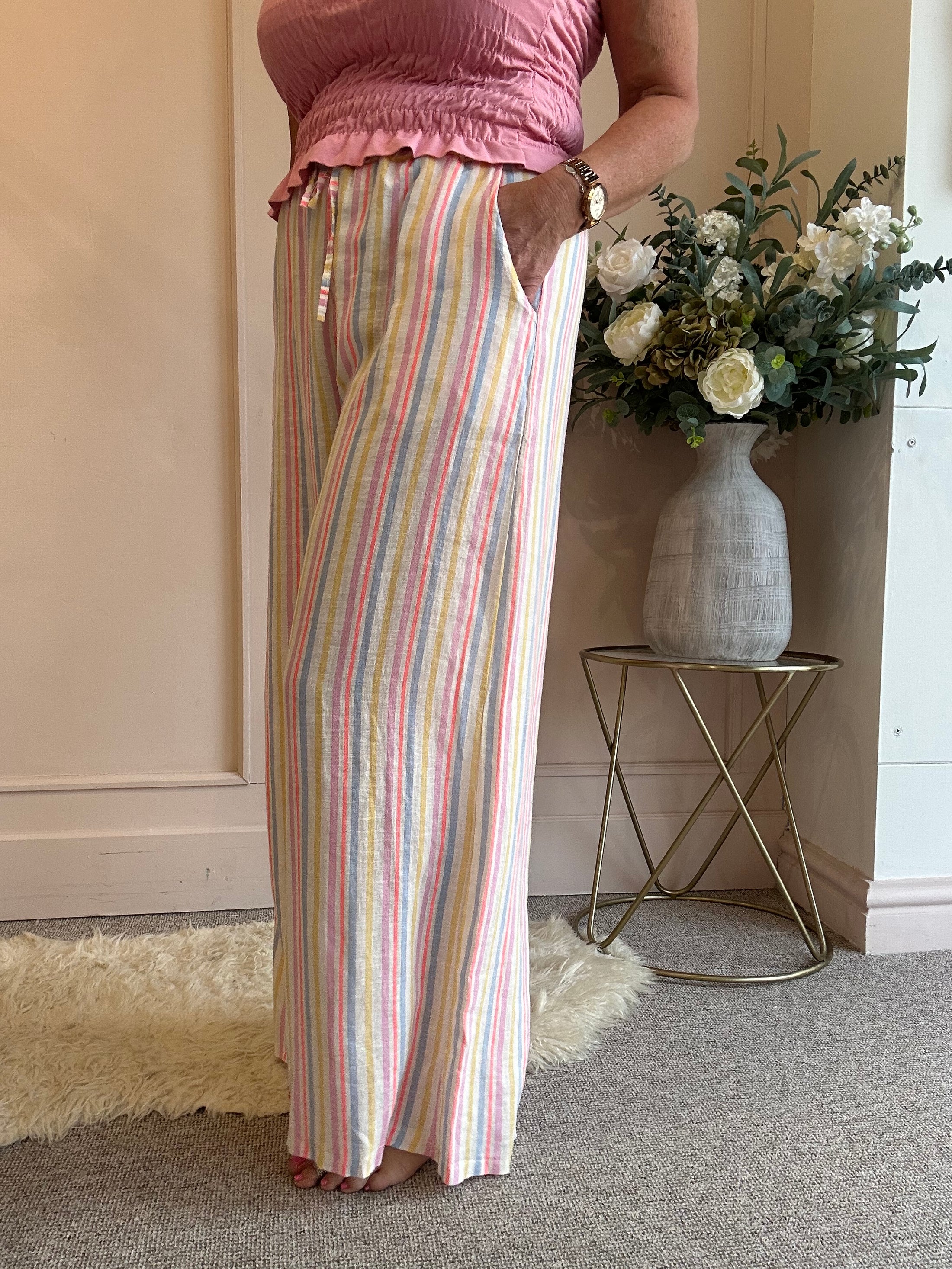 Candy Pastel Striped Pant - Mix