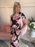 Load image into Gallery viewer, Tropical Top & Crop Pant Set - Brown/Pink - Wardrobe By Simone
