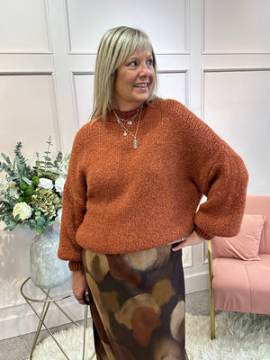 Chunky Knitted Jumper - Rust