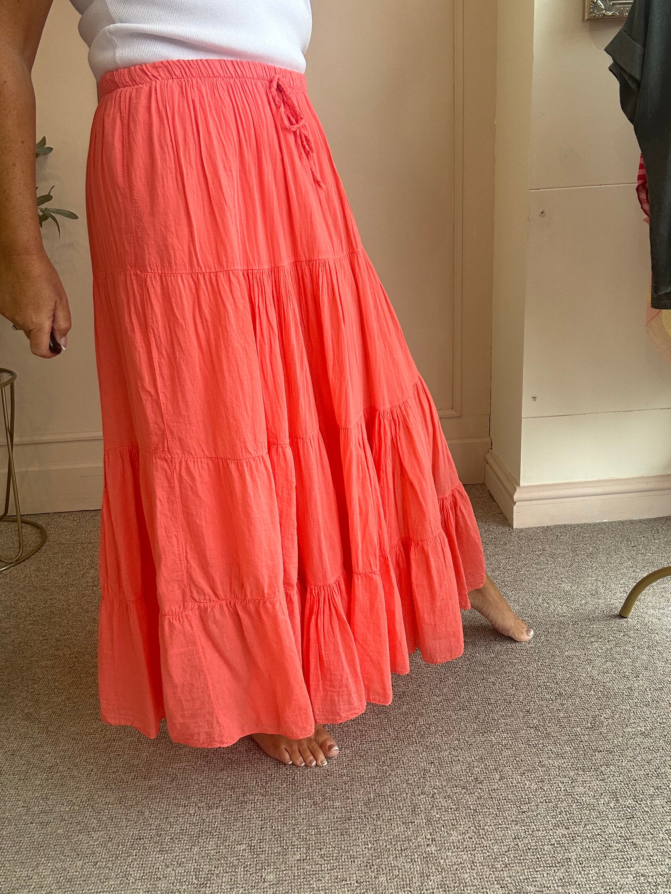 Gypsy Maxi Skirt - Coral - Wardrobe By Simone