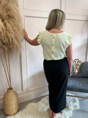 Little Frill Cap Sleeve Top - Lemon Yellow
