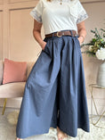 Load image into Gallery viewer, Belted Palazzo Wide Pant - Navy - Wardrobe By Simone
