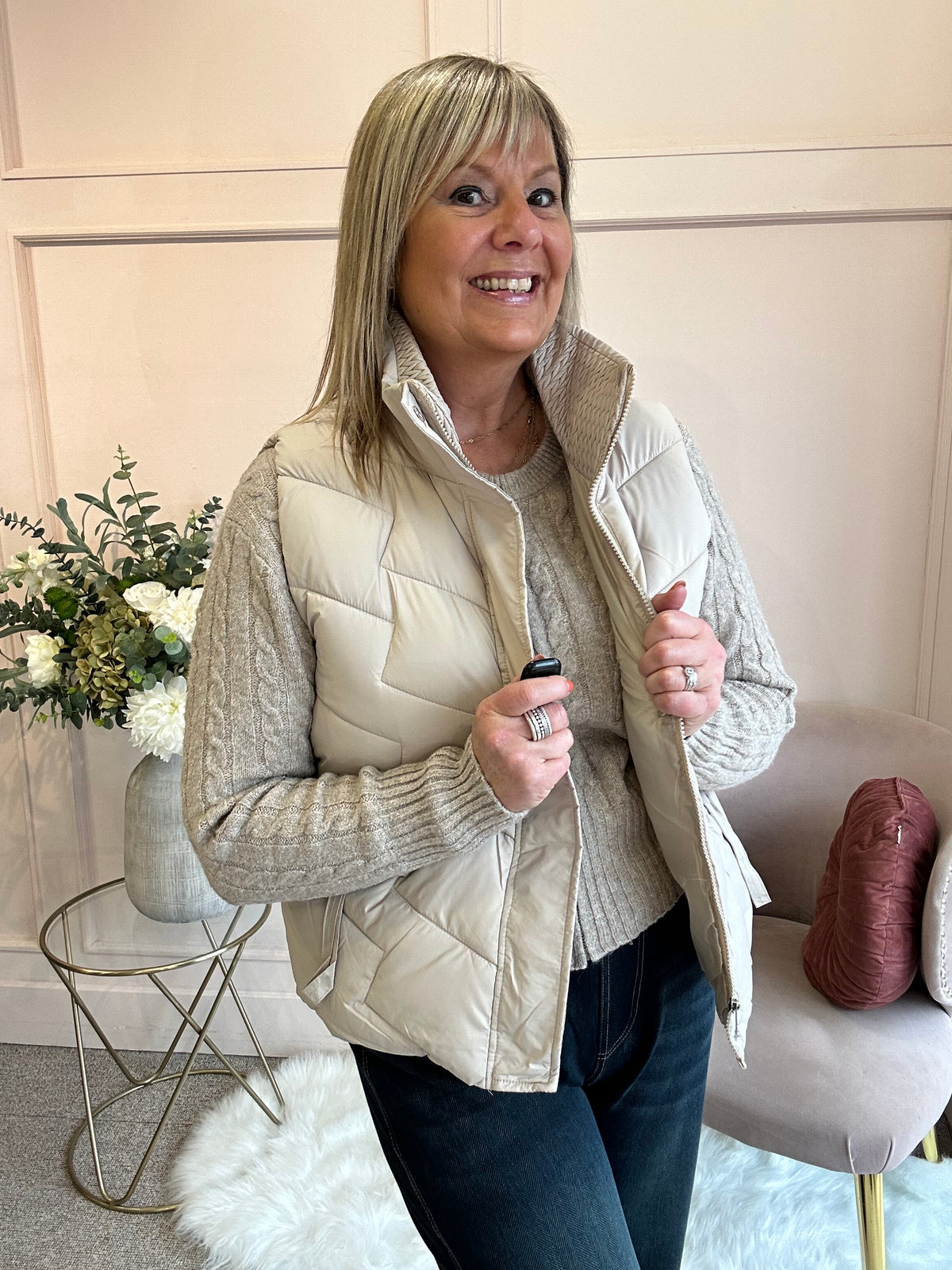 Padded Gilet  - Soft Beige