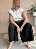 Load image into Gallery viewer, Belted Palazzo Wide Pant - Black - Wardrobe By Simone
