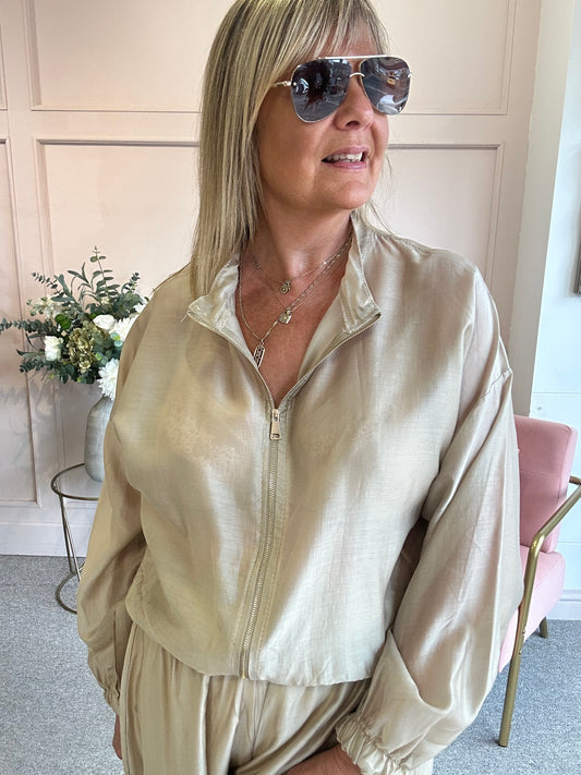 Lightweight Zip Jacket - Champagne