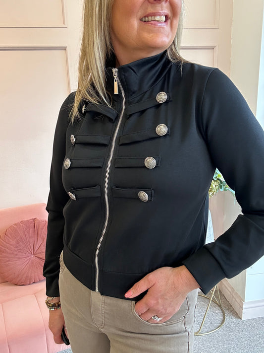 Military Lounge Jacket - Black - Wardrobe By Simone