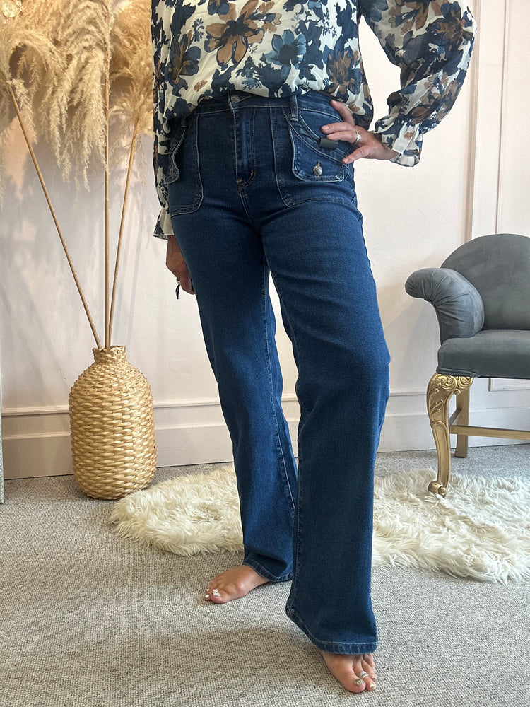 Front Pocket Wide Jean -  Denim - Wardrobe By Simone