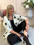 Load image into Gallery viewer, Oversized Spot Cardi Jacket - Cream/Black
