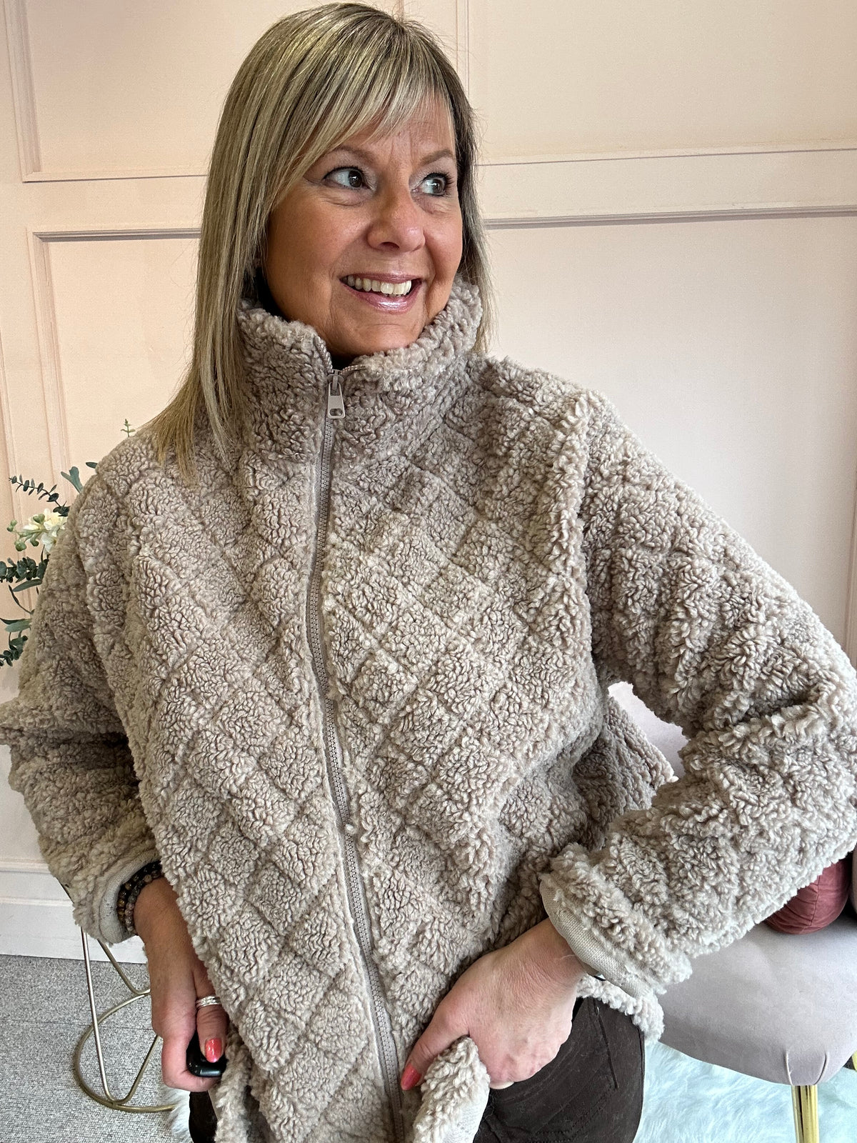Cosy Zip Fleece - Taupe