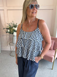 Load image into Gallery viewer, Ra-Ra Gingham Cami Top - Navy/White
