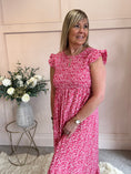 Load image into Gallery viewer, Ditsy Print Dress - Fuchia One Size
