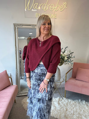 Crossover Layered Jumper - Burgundy
