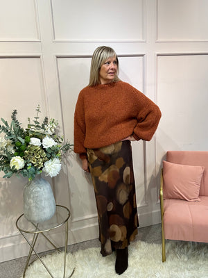 Chunky Knitted Jumper - Rust