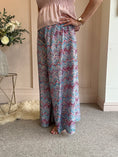 Load image into Gallery viewer, Paisley & Fleck Of Gold Wide Pant - Turquoise
