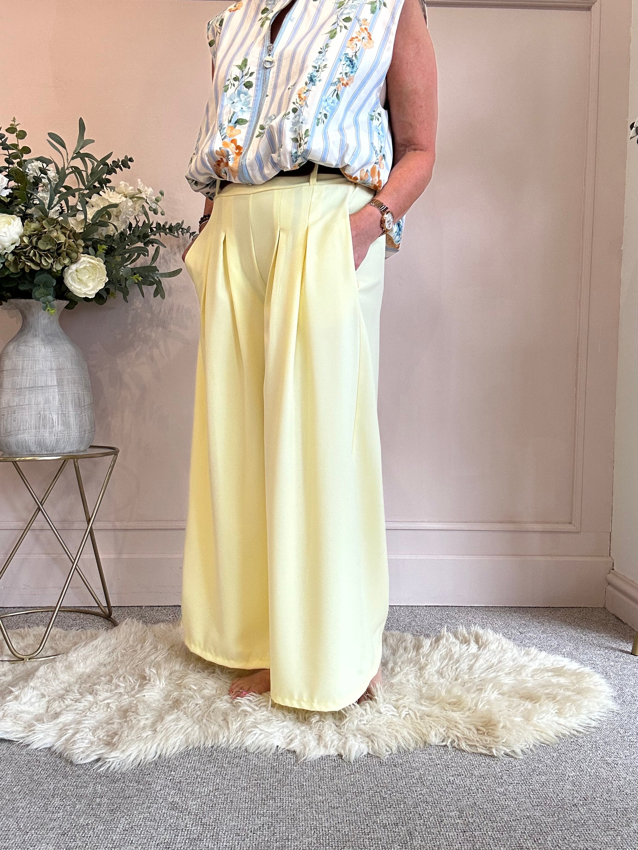 Wide Leg Trouser - Yellow One Size