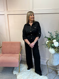 Load image into Gallery viewer, Tunic Shirt Jacket &Trouser Set - Black
