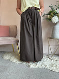 Load image into Gallery viewer, Belted Palazzo Wide Pant - Brown - Wardrobe By Simone
