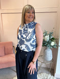 Load image into Gallery viewer, Paisley Sleeveless Top - Blues/White - Wardrobe By Simone
