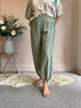 Load image into Gallery viewer, Harem Side Weave Jogger Pant - Green - Wardrobe By Simone
