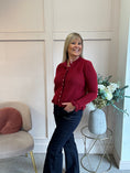 Load image into Gallery viewer, Frill Edge Cardigan - Burgundy
